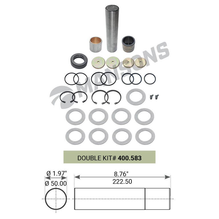 Ремкомплект MAN M90, F90, F2000, M2000 шкворня (49.5х50х223мм) (на сторону) MANSONS