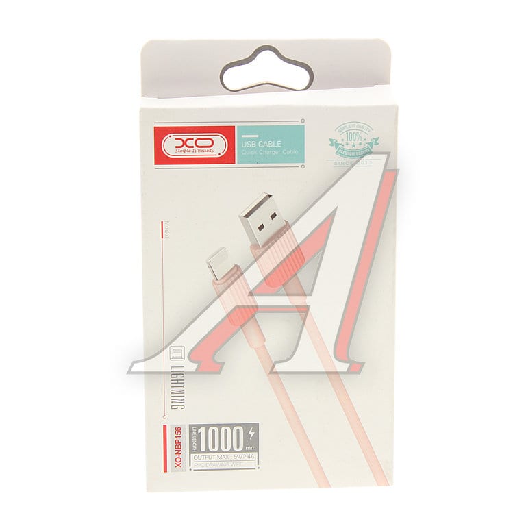 Кабель iPhone (5-) 1м розовый XO