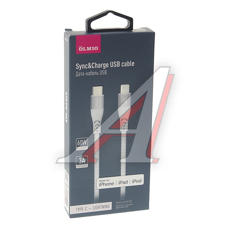 Кабель iPhone (5-)-USB Type C 1.2м OLMIO