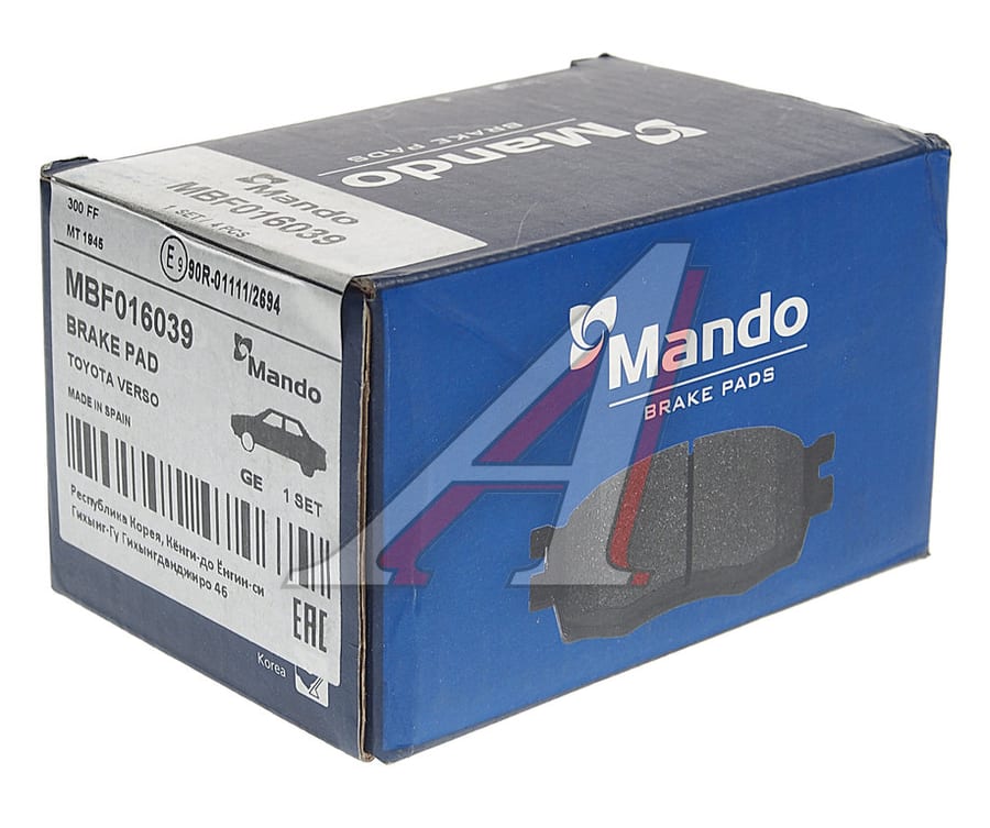 Колодки тормозные TOYOTA Verso (09-) задние (4шт.) MANDO