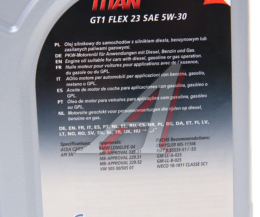 Масло моторное FUCHS TITAN GT1 FLEX 23 5W30 синт.1л