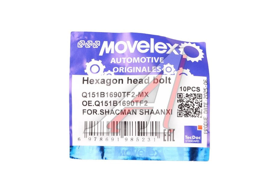 Болт М16х1.5х90 SHACMAN SHAANXI суппорта тормозного переднего (мост HDZ9.5T) MOVELEX