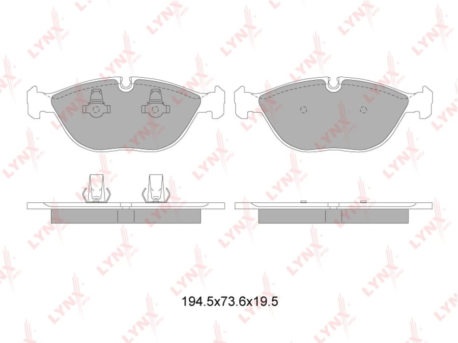 Колодки тормозные AUDI A8 BMW (E38) MERCEDES (W210, W220) передние (4шт.) LYNX