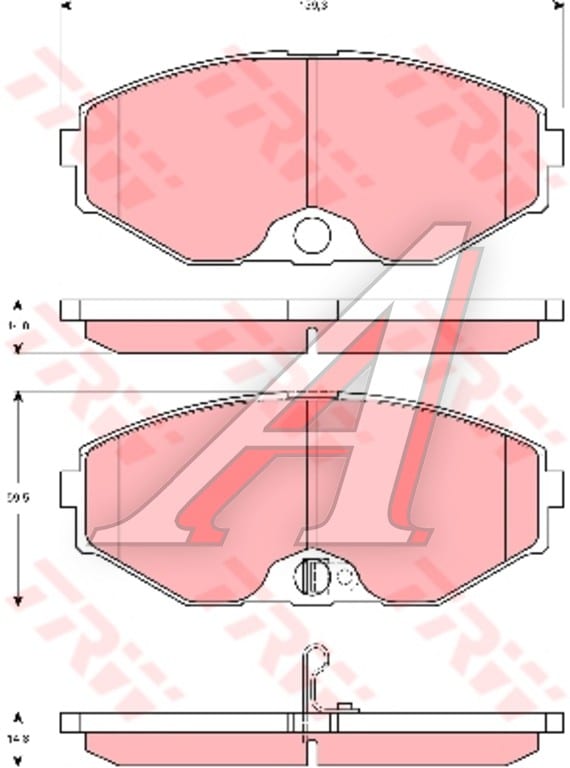 Колодки тормозные NISSAN Maxima CA33 (00-) передние (4шт.) TRW