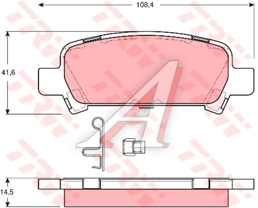 Колодки тормозные SUBARU Forester, Legacy, Impreza задние (4шт.) TRW