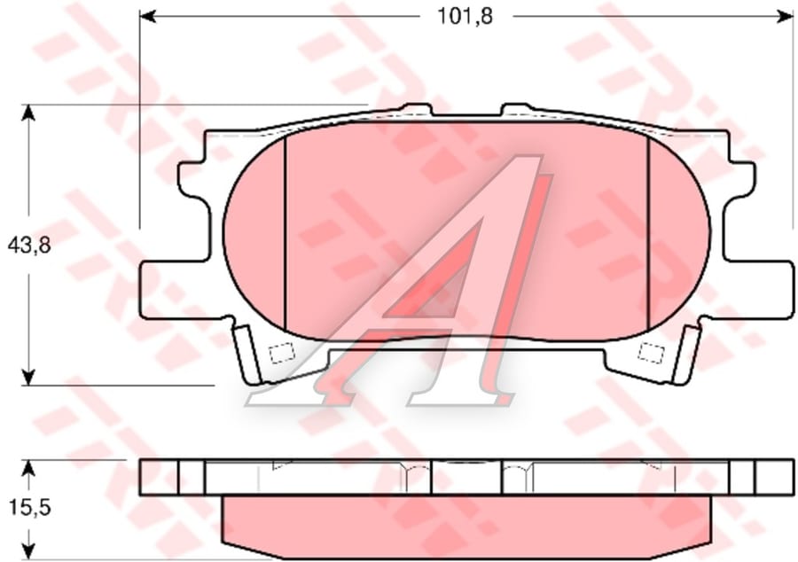 Колодки тормозные LEXUS RX300 (03-) задние (4шт.) TRW