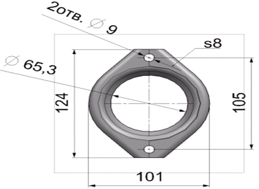 Фланец ГАЗ глушителя (накидной) d=65мм ТЕХКОМ