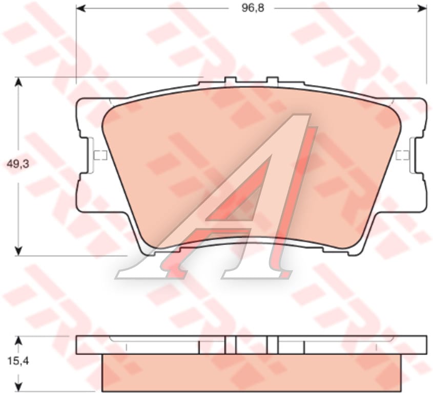 Колодки тормозные TOYOTA Rav 4 (2.0/2.2), Camry V40 (06-) задние (4шт.) TRW