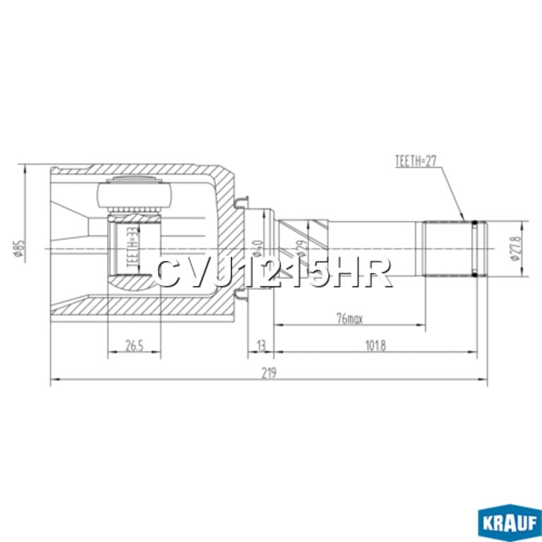 ШРУС внутренний NISSAN Qashqai (07-) левый KRAUF