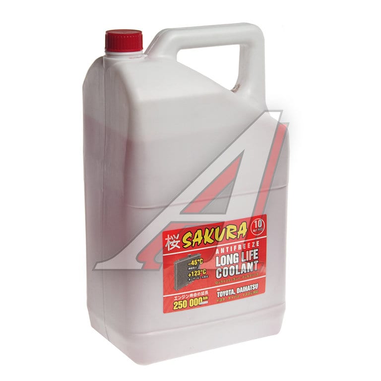 Антифриз красный -45C 10кг LONG LIFE OAT SAKURA