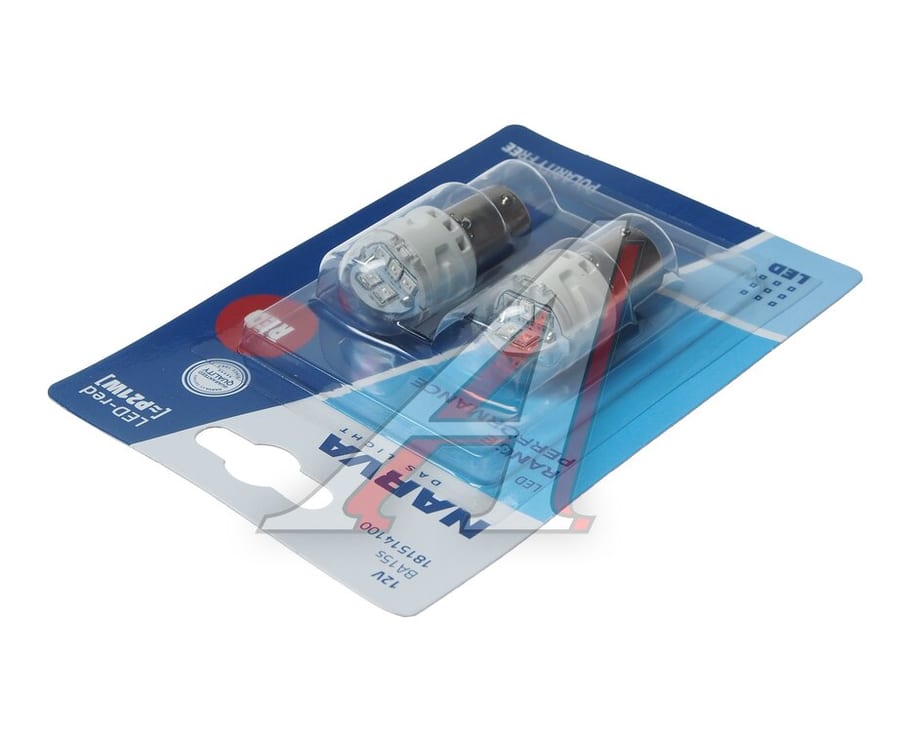 Лампа светодиодная 12V P21W BA15s блистер (2шт.) LED Red RPL2 NARVA