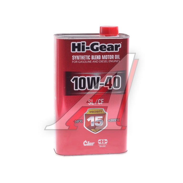 Масло моторное HI-GEAR SYNTHETIC BLEND MOTOR OIL SL/CF 10W40 п/синт.1л