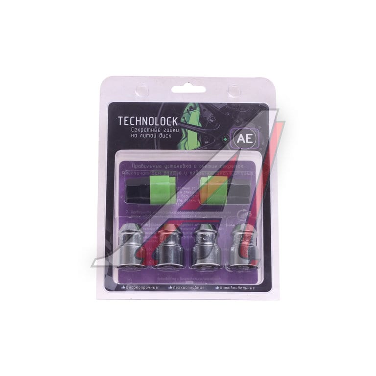 Гайка колеса 1/2"х36 секретки конус закрытая комплект 4шт. 2 головки TECHNOLOCK
