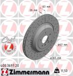 Диск тормозной MERCEDES ML (06-11), R (06-) задний (1шт.) ZIMMERMANN