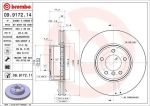 Диск тормозной BMW 5 (E60) передний (1шт.) BREMBO
